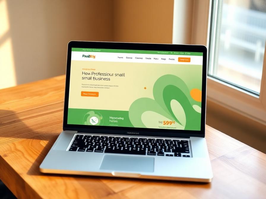 A clean, professional small-business website on a laptop