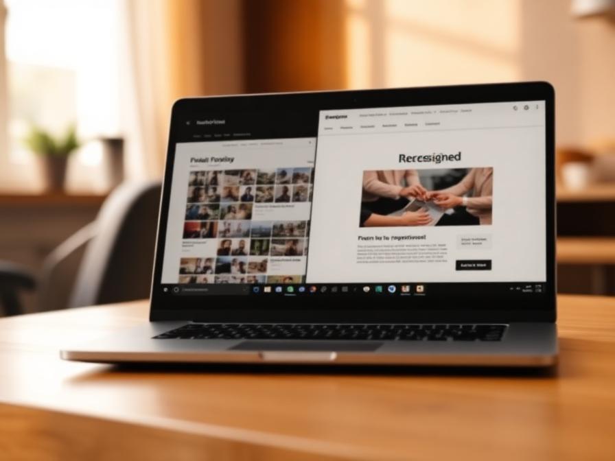A dated website side-by-side with a refreshed redesign